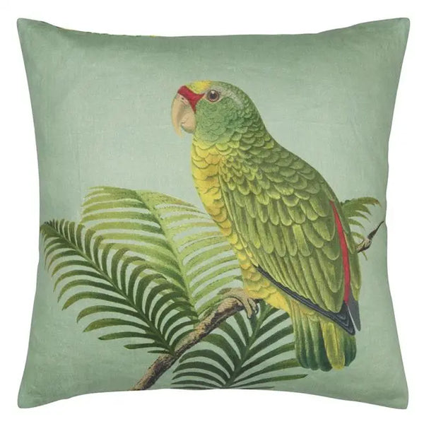 John Derian - Parrot an Palm Azure Kissen Produktbild