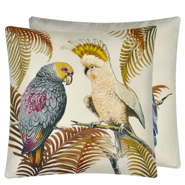 John Derian - Parrot an Palm Parchment Kissen Produktbild