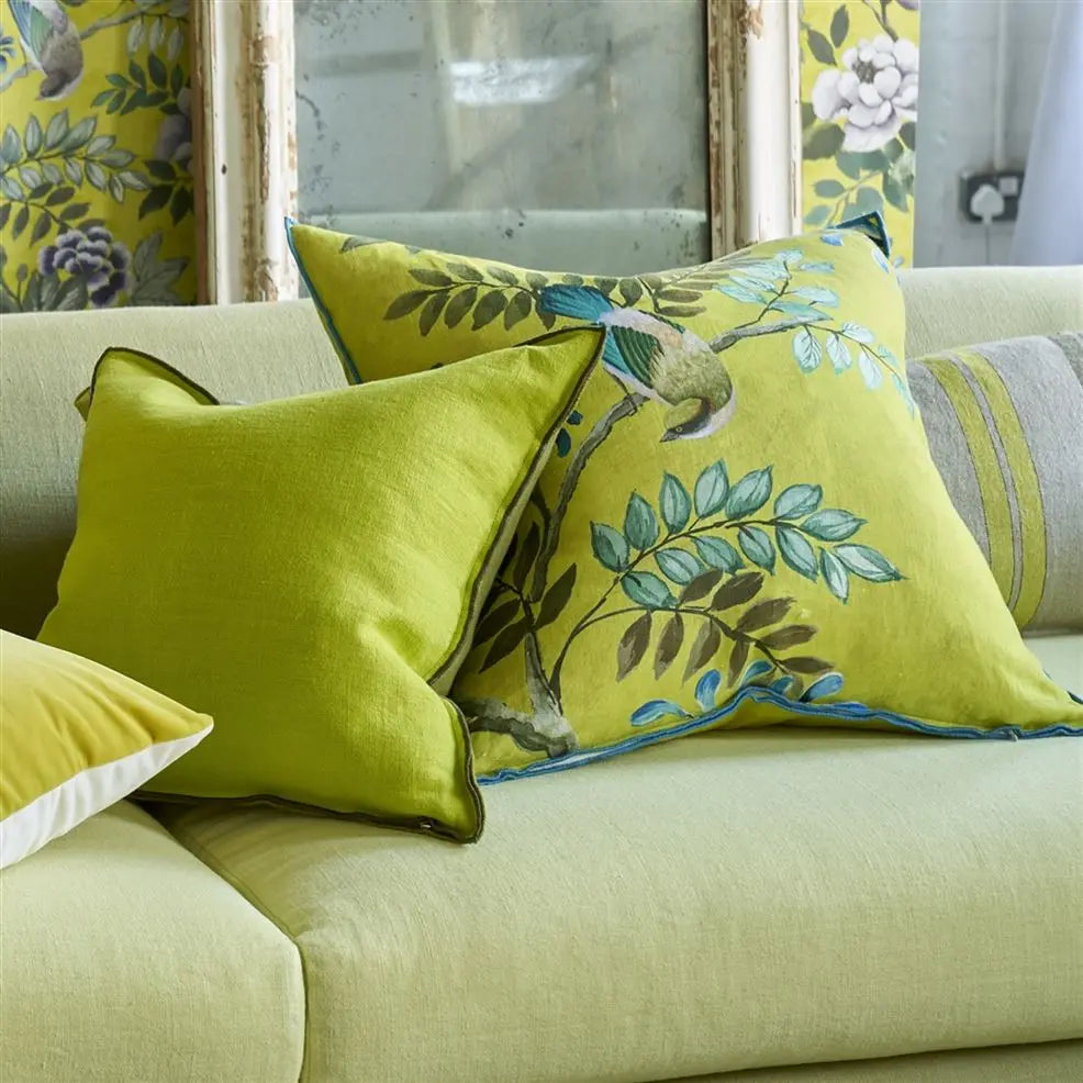 Designersguild - Brera Lino Lime & Moss Kissen