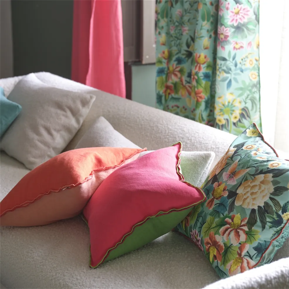 Designersguild - Brera Lino Cerise & Grass Kissen