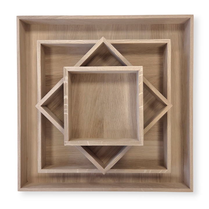 BONWI - Eichetablett natur, quadratisch - versch. Größen