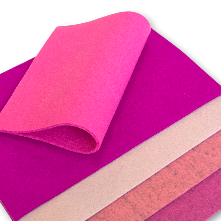 5 Filzplatten 20 x 30 cm - 3mm Pinktönen