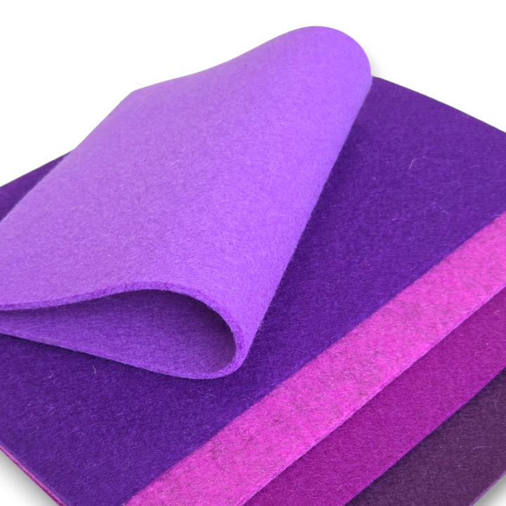 5 Filzplatten 20 x 30 cm - 3mm Violettöne