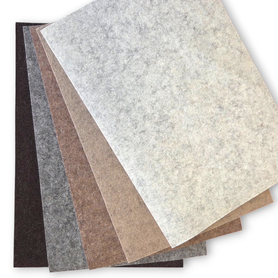 5 Filzplatten 20 x 30 cm - 3mm Brauntöne