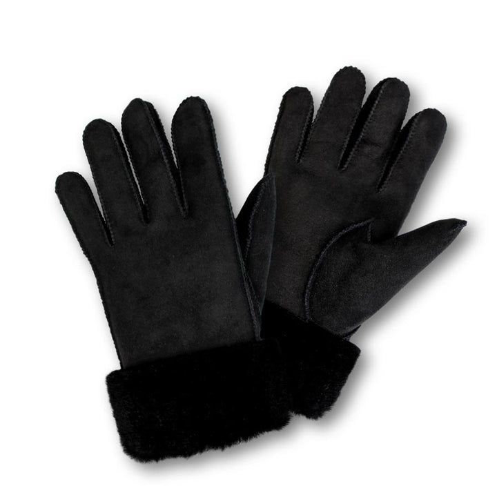 Damen Fingerhandschuhe natur aus Wildleder und Merino