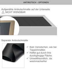 Bonwi Sitzbankauflage Rückseite mit vernähter Antirutschmatte. 