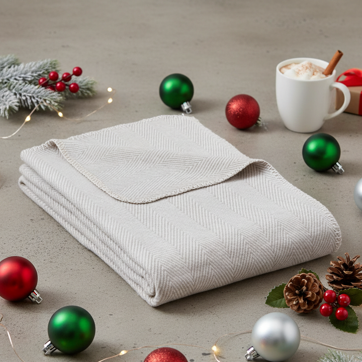 BIO Wolldecke Malaga - Farbe titan