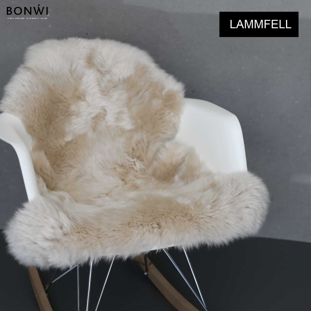 Ganzes Lammfell  - Farbe leinen