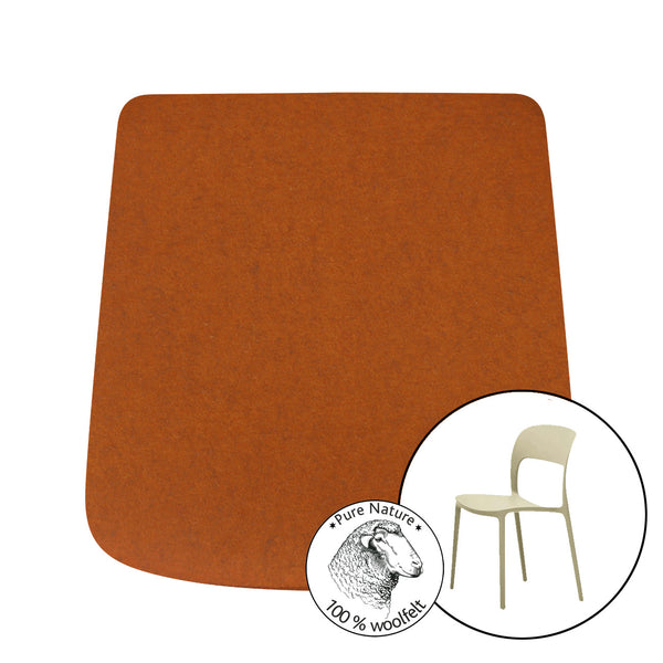 Sitzkissen aus Wollfilz für Gipsy Stuhl von Bontempi in rost mit 100% Wollzeichen.