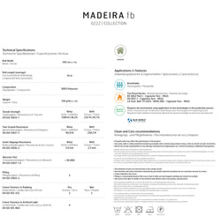 Technisches Datenblatt für Sitzkissen Madeira für Panton Chair von Vitra.