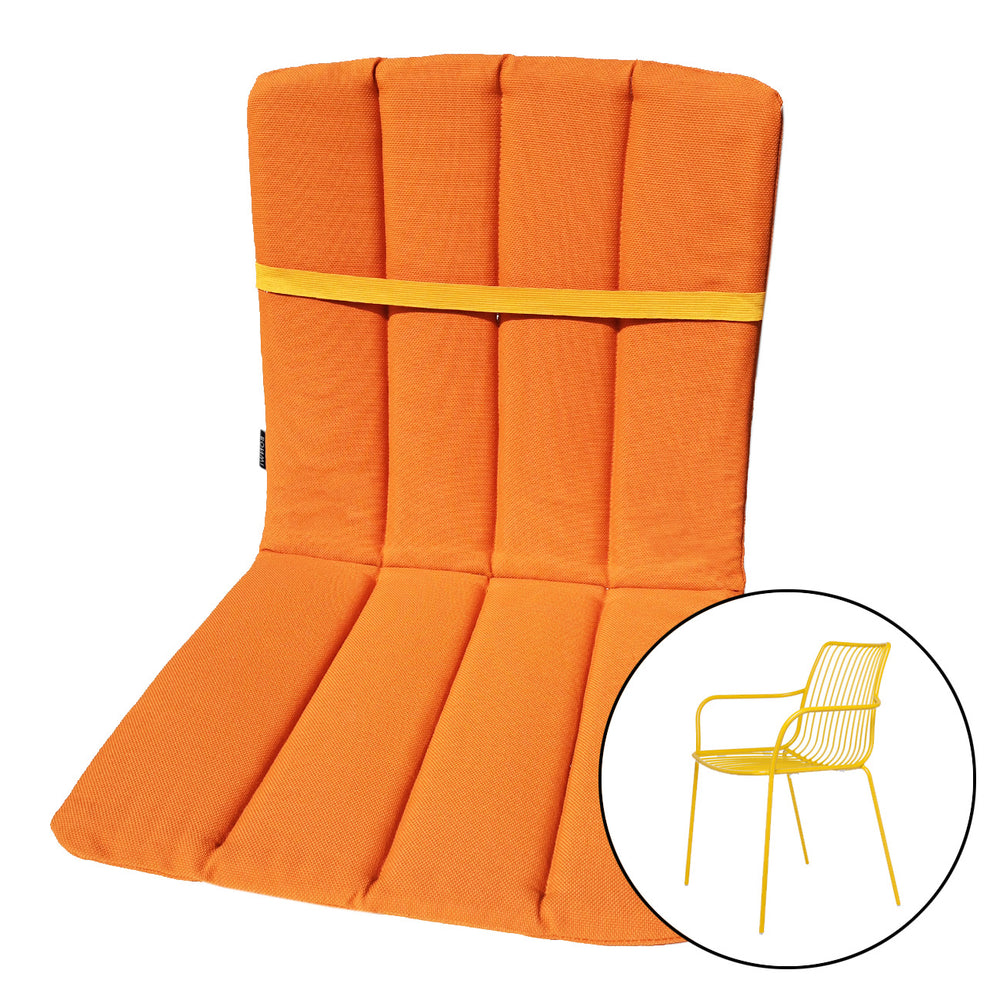 Vollpolster Outdoor Sitzkissen Ibiza für Nolita Stuhl von Pedrali in orange mit Stuhl.