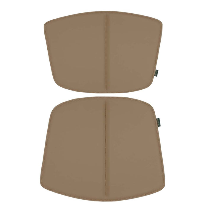 Sitz- und Rückenkissen aus Leder für Bertoia Stuhl von Knoll  aus braunen Rindsleder.
