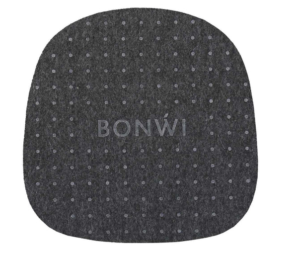  Rückseite von Bonwi Sitzkissen aus 100% Wollfilz mit rutschfester Unterseite. 