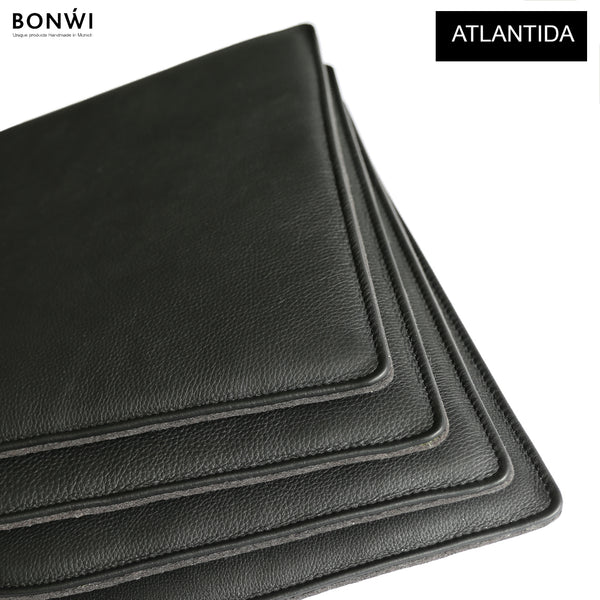  Bonwi Sitzkissen aus Rindsleder in schwarz.