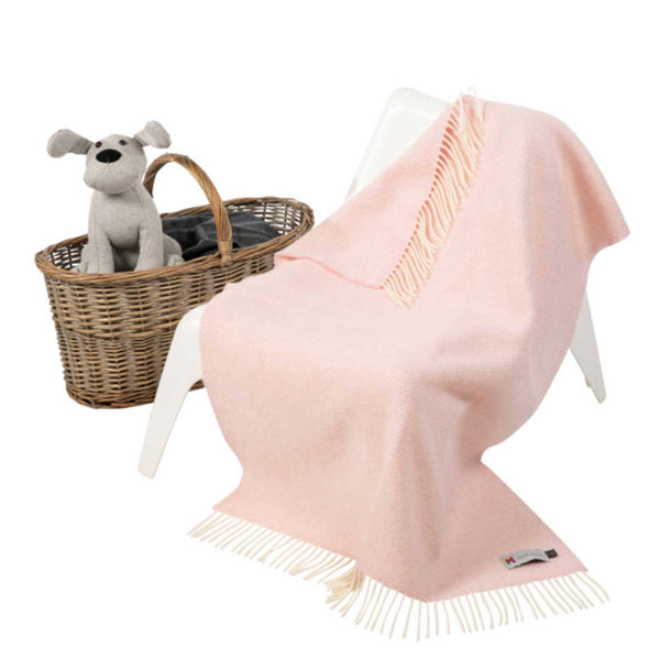John Hanly – Babydecke aus 100% Wolle rosa oder blau Produktbild