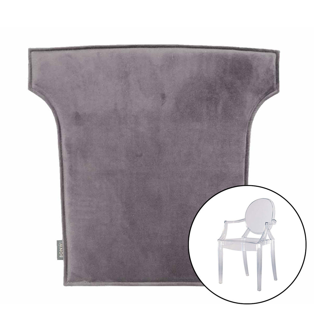 Sitzkissen aus Samt für Louis Ghost Stuhl von Kartell in lila.