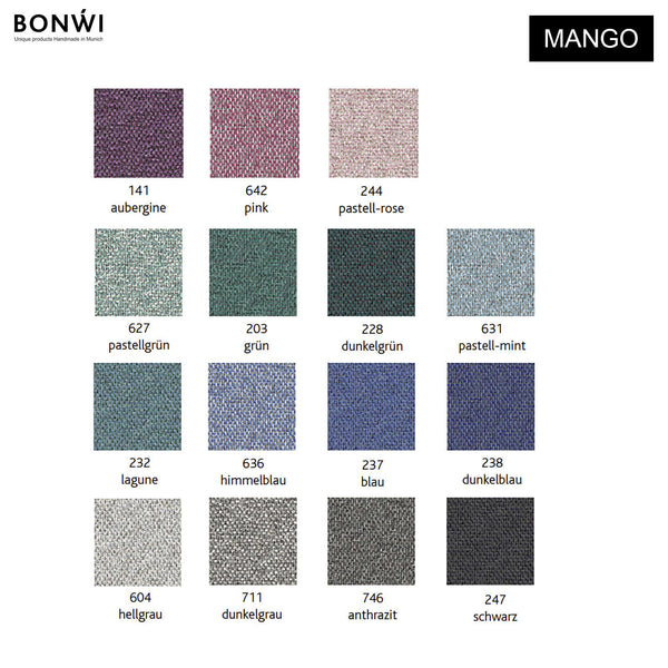 Bankauflage Mango aus Stoff, hoch geplostert – BONWI Interieur & Design